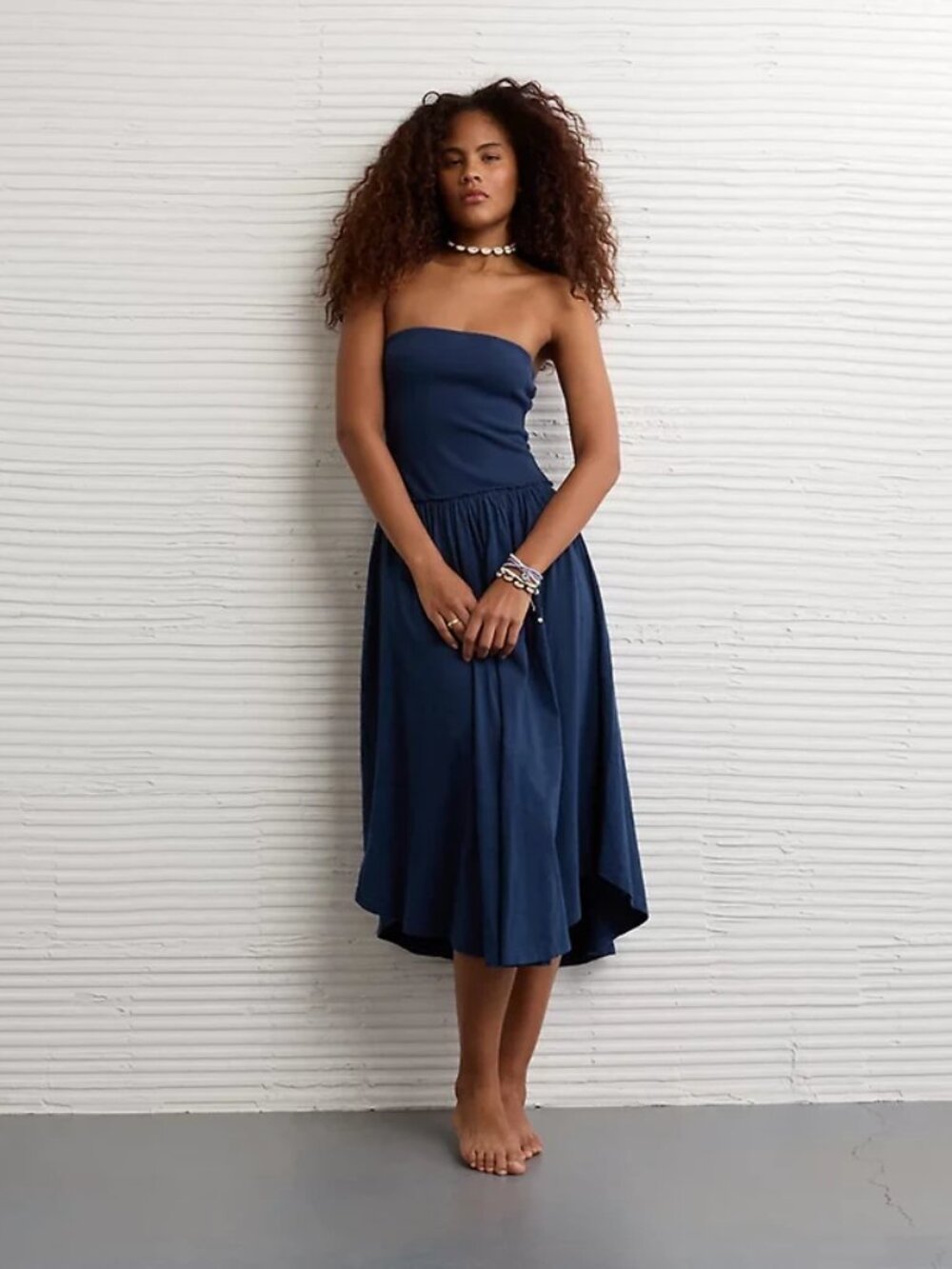 AE American Eagle AE Sunchaser Strapless Midi Dress Size Medium New NWOT